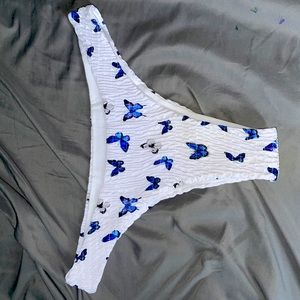 White butterfly bathing suit bottom
